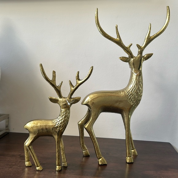 Christmas Gold Metal Deer set new - Picture 4 of 14
